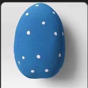 NWT Target Room Essentials Blue Polka Dot Egg-Shaped Pillow 8.5” X 12”